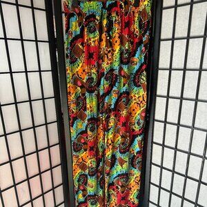Scooby Doo‎ Pajama Pant Medium Shaggy Mod Retro Tie Dye Pull On Elastic Waist